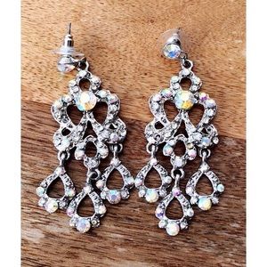 Cubic Zirconia Chandelier Earrings
